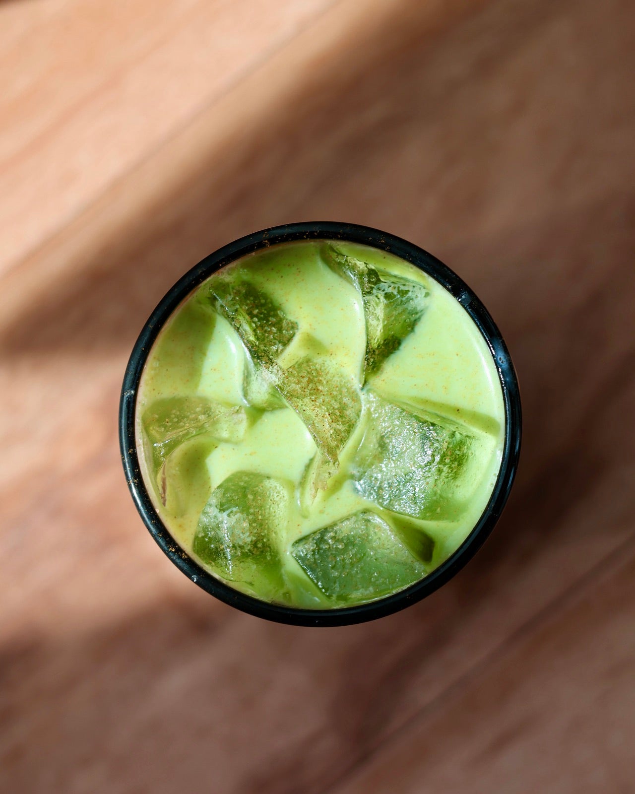 Iced green matcha drink from the fall photo set